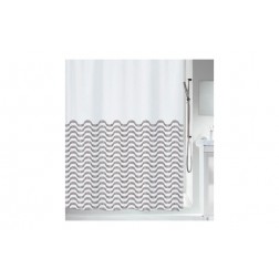 Cortina Baño Poliester Vagues Black Spirella 180x200 cm