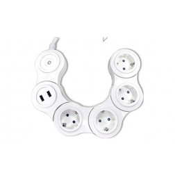 Base Multiple Flex 4T + 2 Usb + Wifi Rubilec 1,5 M 3x1,5