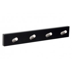 Percha Pared 4 Pomos Inclinados Negro Inox