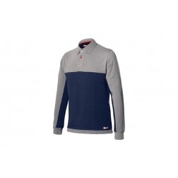 Polo Bicolor Stretch Manga Larga Azul-Gris Issa T. S
