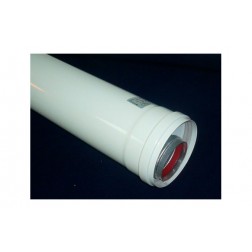 Tubo Coaxial Macho/Hembra Aluminio Blanco Diam. 60/100 0,50 M 