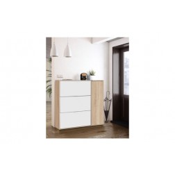 Zapatero Class 4 Puertas Blanco/Roble Forex 115x106x22cm