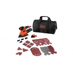 Lijadora con Cable Multi Black & Decker 200W + ACCESORIOS y BOLSA