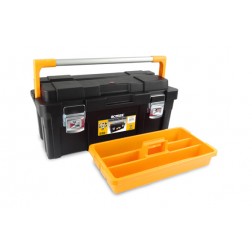 Caja Herramientas Abs Negro Profesional Plus Ironside 1 Bandeja 650x300x295mm Asa Aluminio