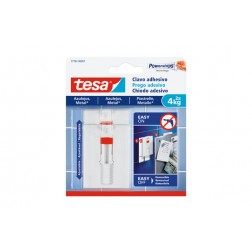 Clavo Adhesivo Sms Ajustable Removible Azulejos Tesa Tape 4,0 Kg Blister 2 Clavos 6 Tiras