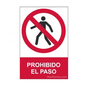 SEÑAL METALICA " PROHIBIDO EL PASO A PEATONES " Ref. RD40002IB