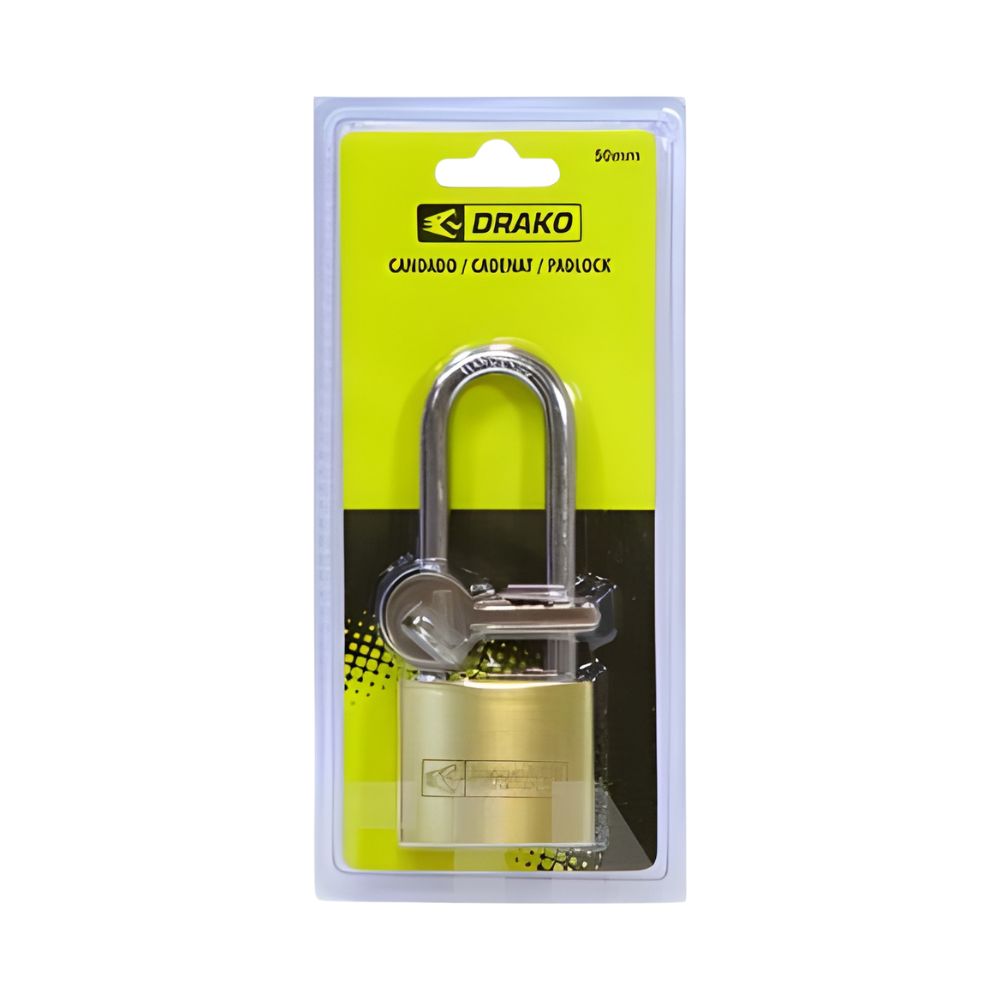 Candado de latón Drako 50mm arco largo Ref. 9634988